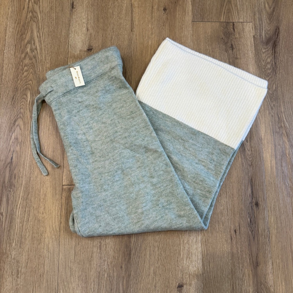 World Market Sage Green Colorblock Knit Wide Leg Lounge Pants Size L/XL NWT